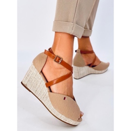 Berna Khaki sandaler med öppen tå beige 2