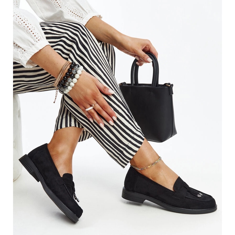 Vinceza loafers i svart mocka 1