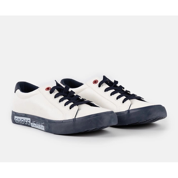 Vita och marinblåa Cross Jeans sneakers för män 1
