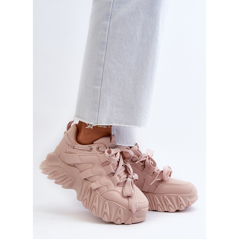 Sneakers för kvinnor på en tjock sula, rosa Ellerai 2