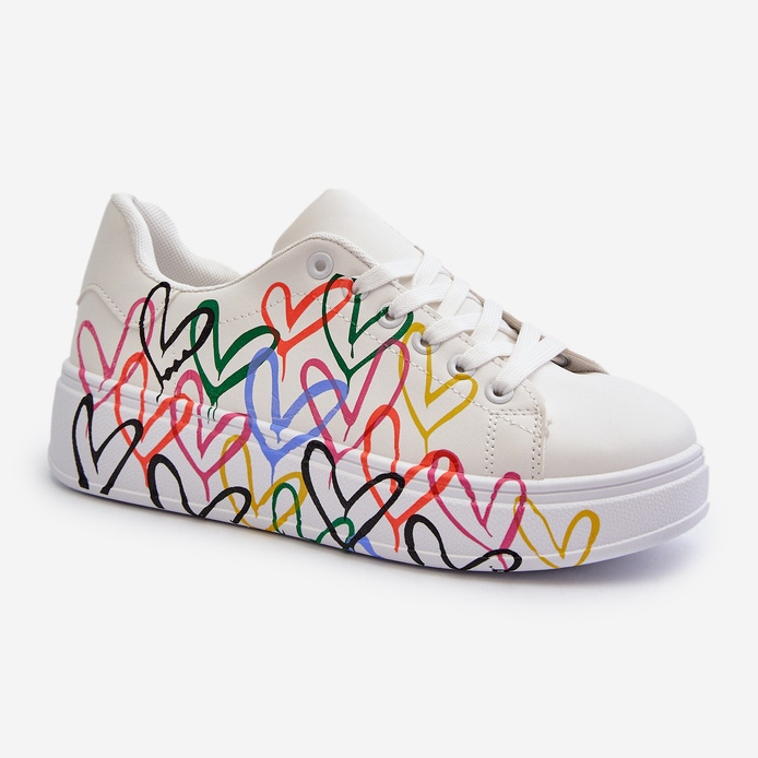 Sneakers för kvinnor med hjärtan Vita Claral 1