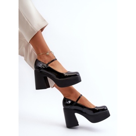 Lackskor för kvinnor på plattform och högklackat Big Star NN274004 Svart 1