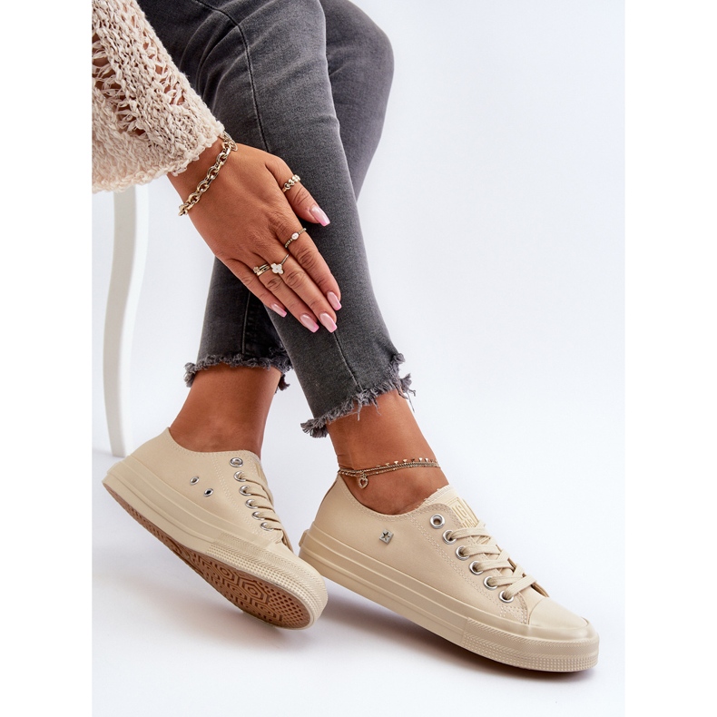 Klassiska damsneakers Big Star NN274286 Beige 1