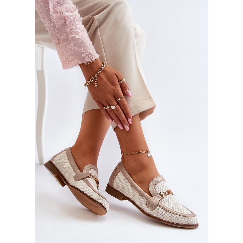 Lädermockasiner Med Gulddekor Maciejka 06442-25 Guld gyllene 1