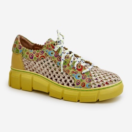 Läderskor för kvinnor Maciejka 05850-09 Lime grön 1