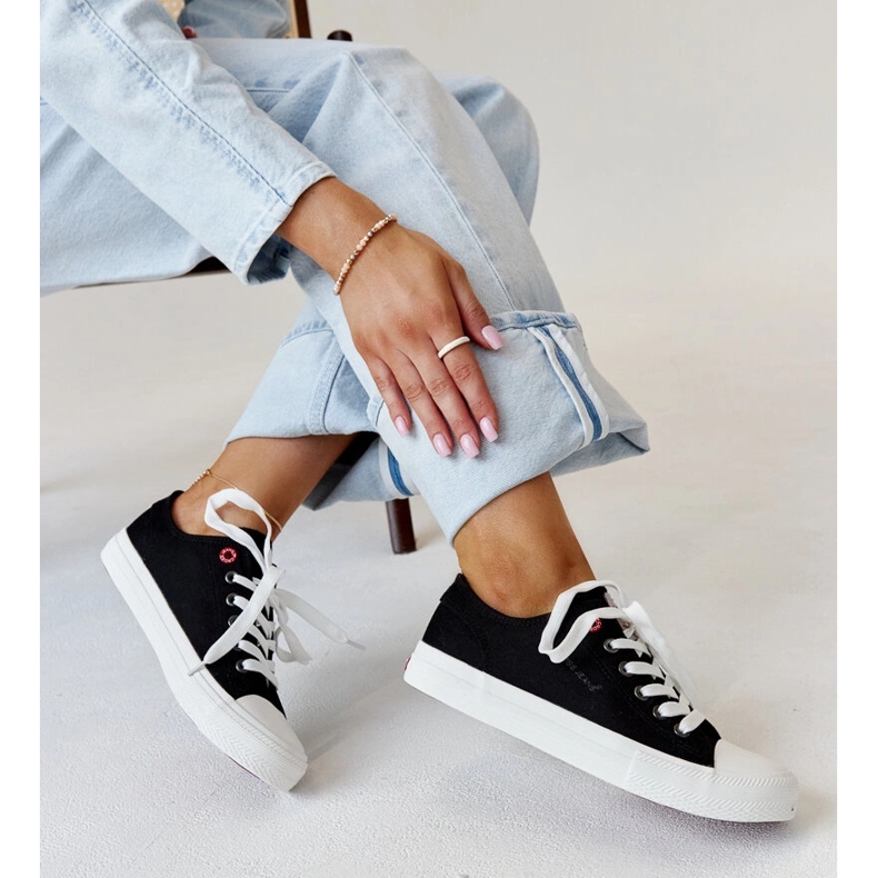 Cross Jeans sneakers i svart tyg för kvinnor 1