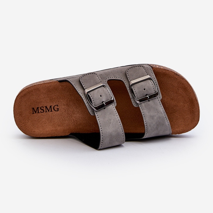 Herrflipflops med korksula, Grå Rosawia 1