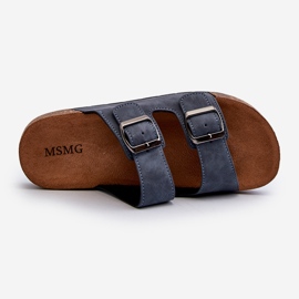 Herrflipflops med korksula, marinblå Rosawia 1