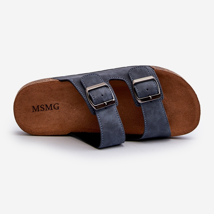 Herrflipflops med korksula, marinblå Rosawia 1