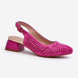 Fuchsia Block Heel Pumps Gemifa rosa 2