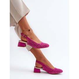 Fuchsia Block Heel Pumps Gemifa rosa 1