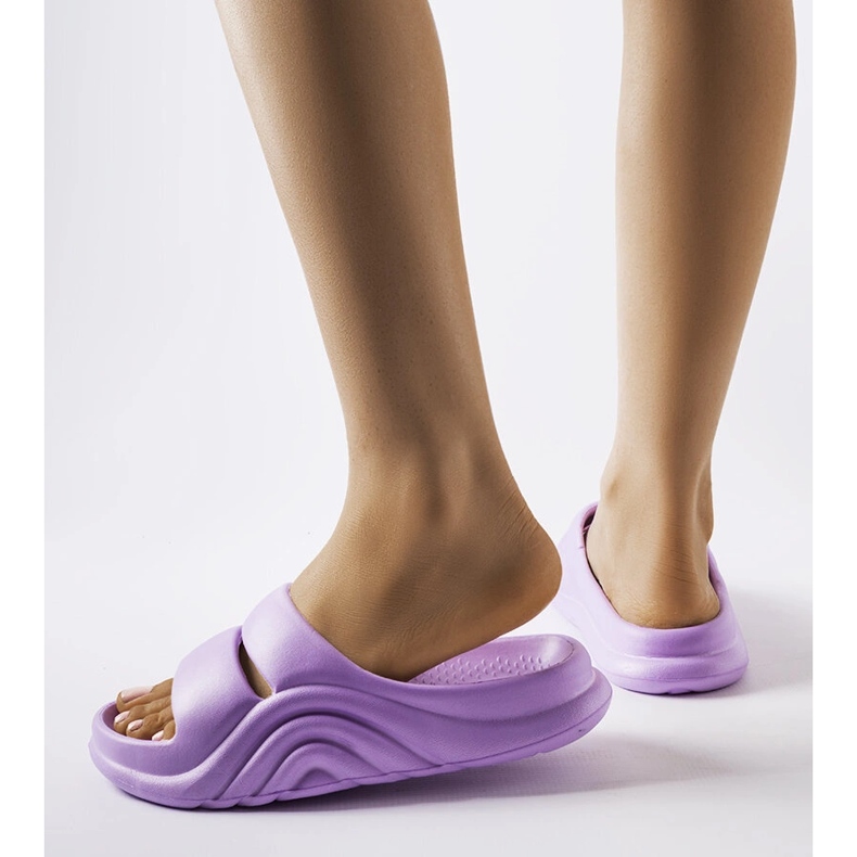 Geneve lila gummiflip-flops violett 2