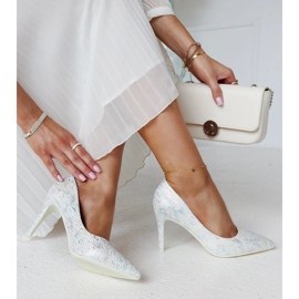 Silvermetallic höga klackar med en Gantier-inlägg i läder 1