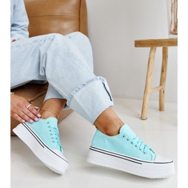 Bahira mint sneakers med tjock sula blå 1