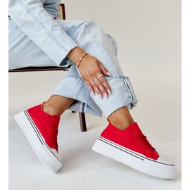 Bahira röda sneakers med tjock sula 1