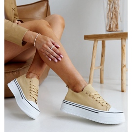 Mörkbeige sneakers med tjock Bahirasula 1