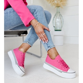 Bahira mörkrosa sneakers med tjock sula 1