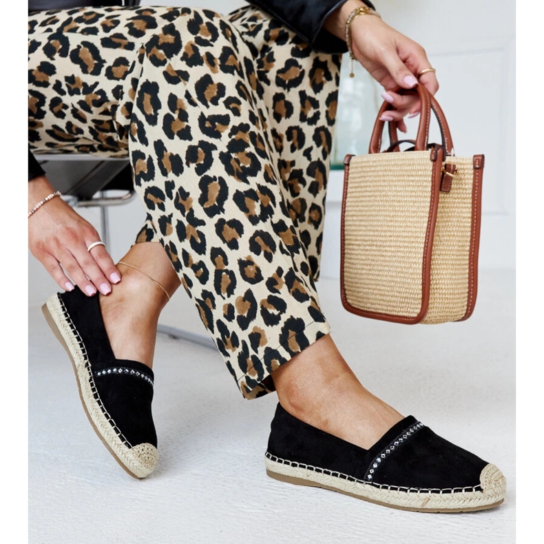 Svarta espadrillor med Abia strass 1