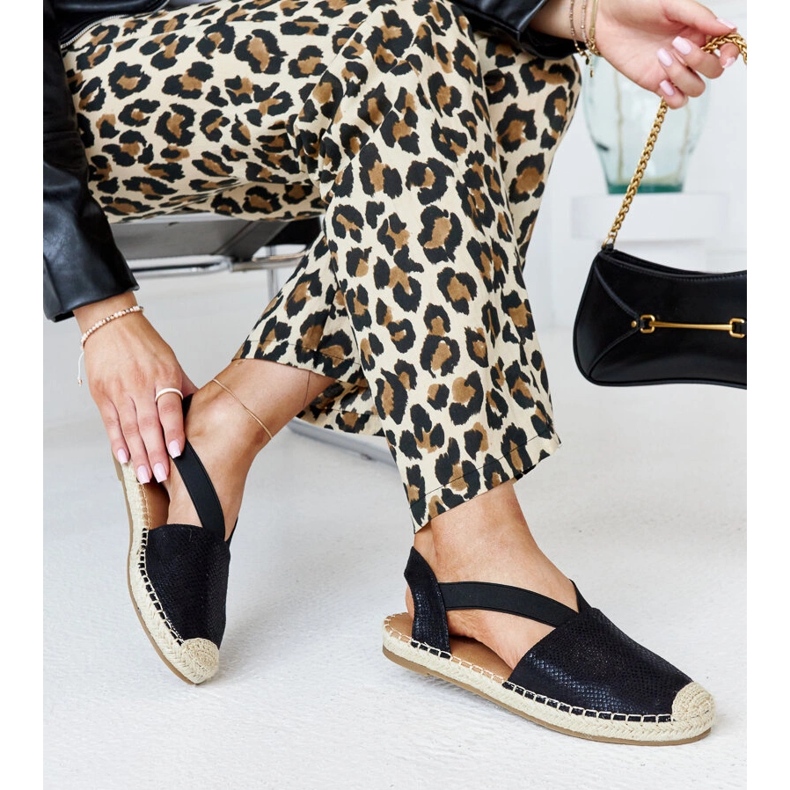 Svarta espadrillor med öppen klack Tharna 1