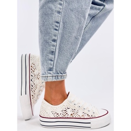Ferrie White sneakers i spets vit 2