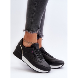 Merida Black Lace-up Platform Lädersportskor svart 2