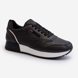 Merida Black Lace-up Platform Lädersportskor svart 1