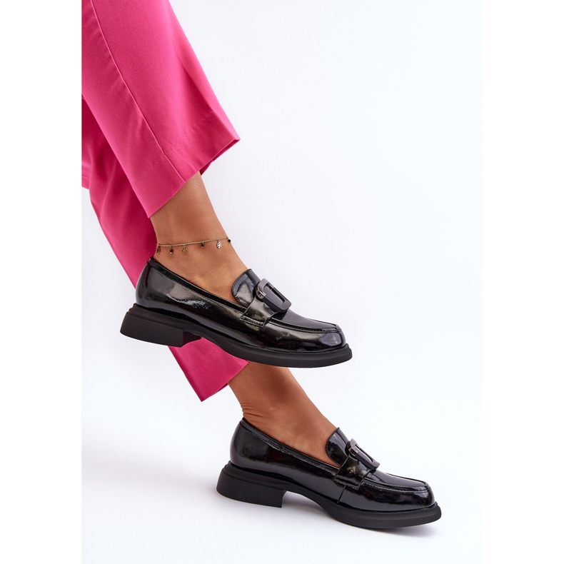 Vinceza Lackmockasiner för kvinnor Svart Fidodia 1