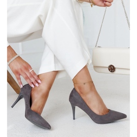 Gråa höga klackar med Paume-läderinlägg 1