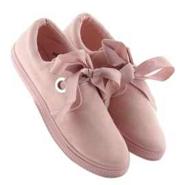 Sneakers knutna med ett band JX49 rosa 1