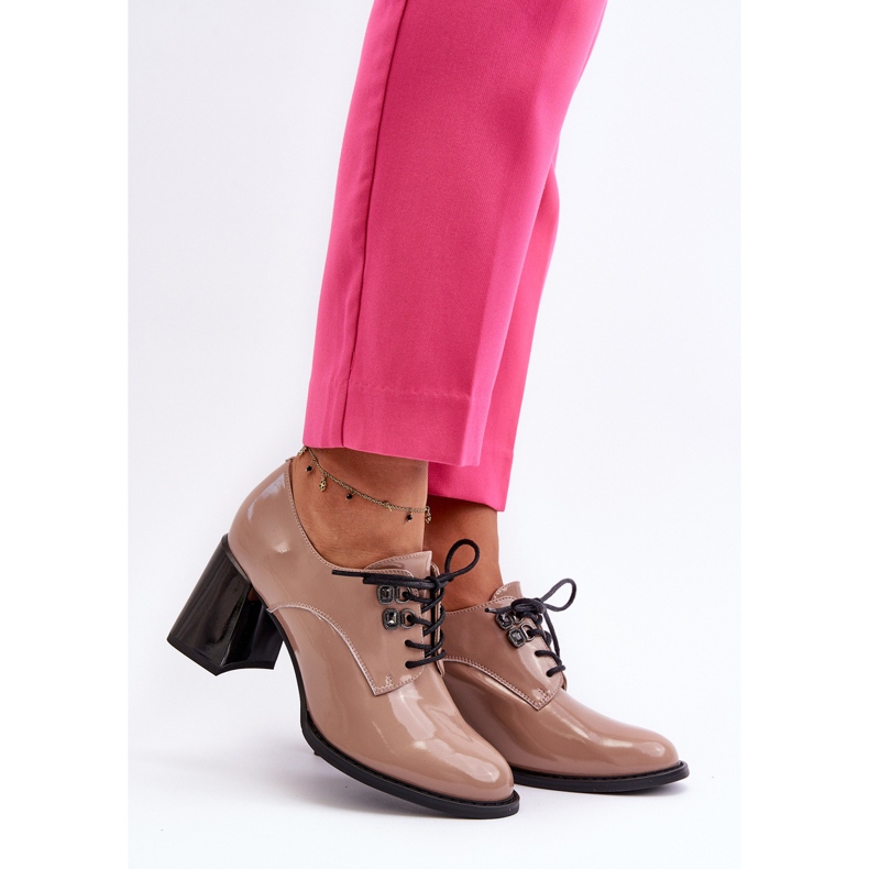 Vinceza Beige Nelione damskor med hög klack i patent 2