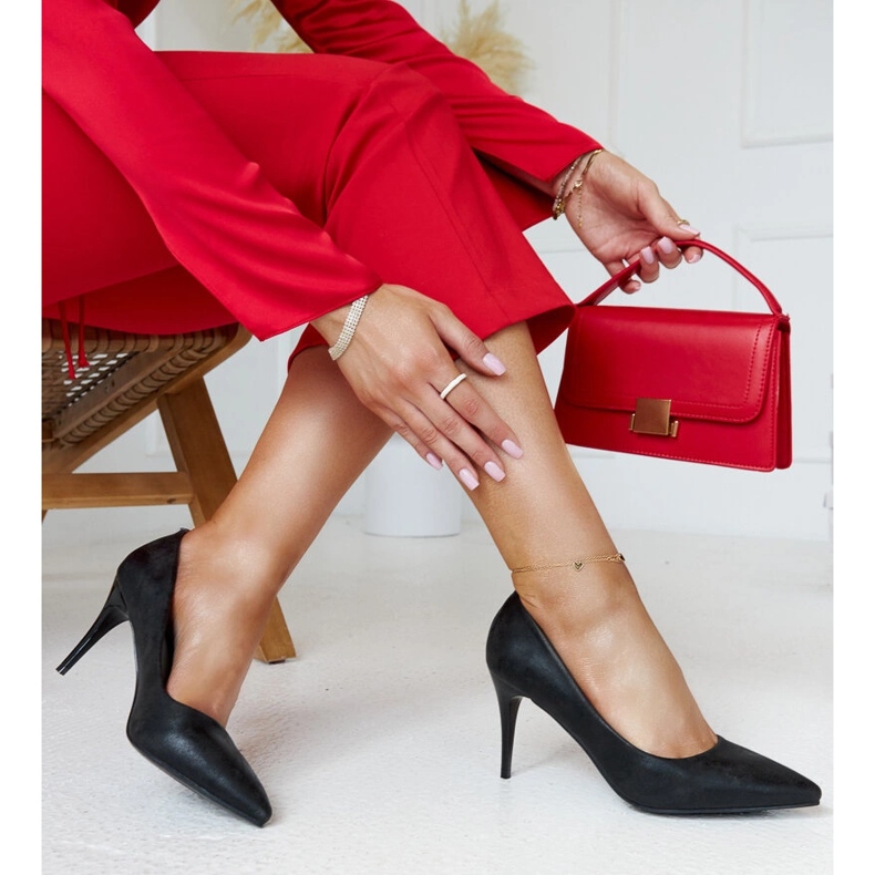 Svarta metallic höga klackar med läderinlägg från Soissons 1