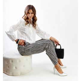 Silvermetallic höga klackar med Paume-läderinlägg 2