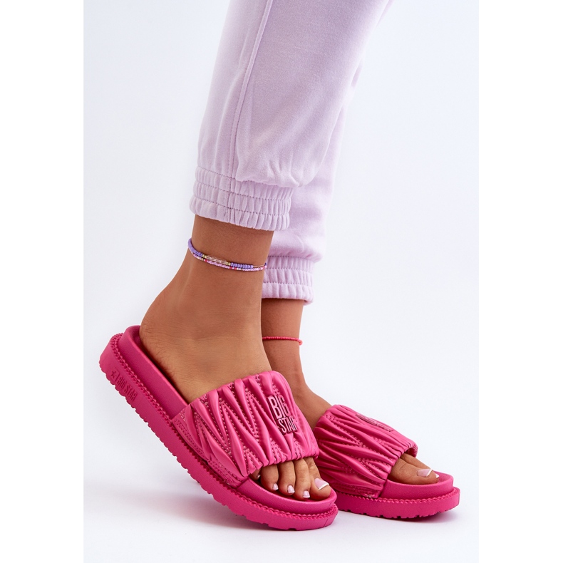 Flipflops för kvinnor på Big Star Platform NN274A749 Fuchsia rosa 2