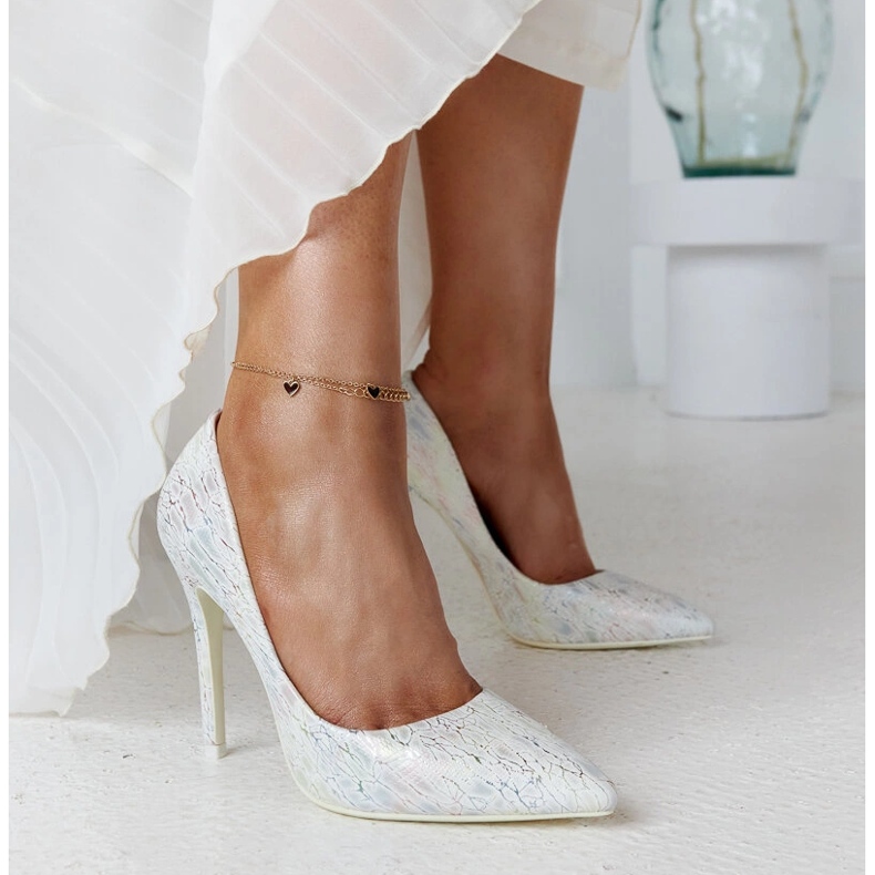 Silver metallic höga klackar med Serranillos läderinlägg silver- 1