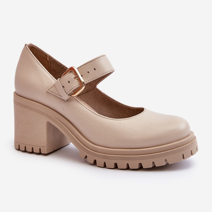 Zazoo 20166 Beige Läderpumpar 1