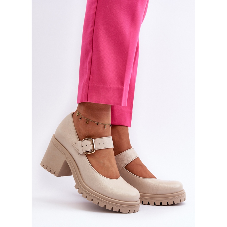 Zazoo 20166 Beige Läderpumpar 2