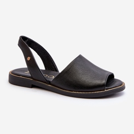 Zazoo Svarta Lemar Alivia Läder Slip-On Sandaler 1