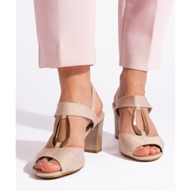 Goodin Högklackade damsandaler i guld gyllene 1