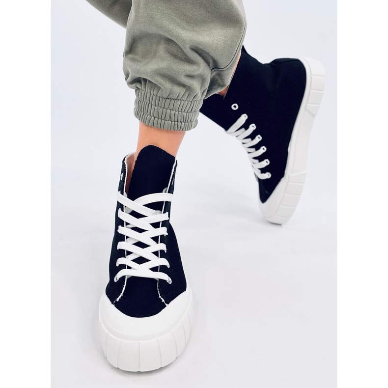 Rogers Black canvas high-top sneakers svart 1