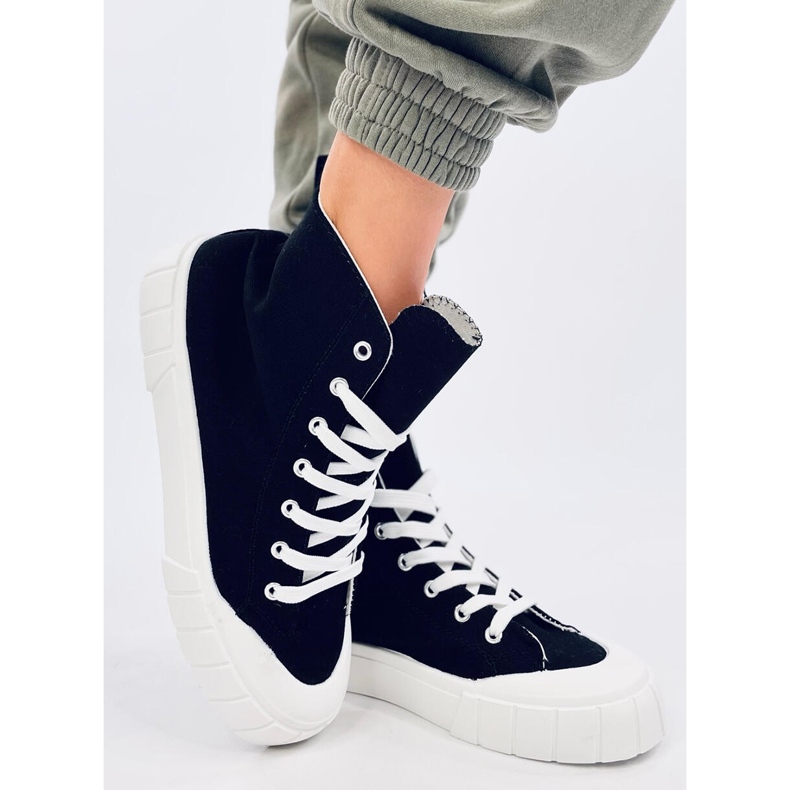 Rogers Black canvas high-top sneakers svart 2