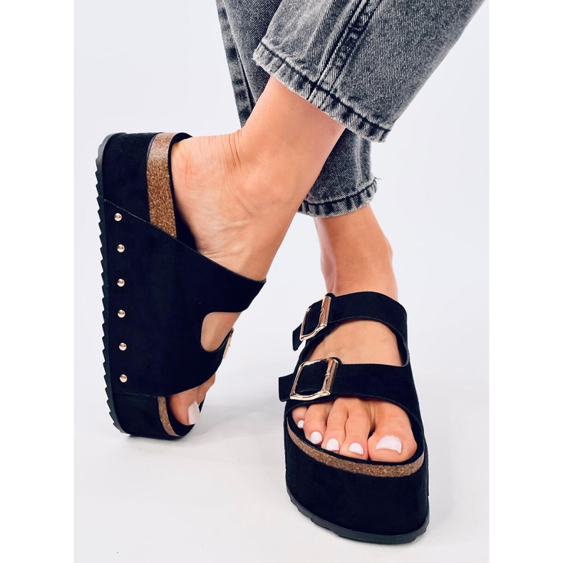 Galzai Svarta plattformskork flip-flops 1