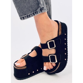 Galzai Svarta plattformskork flip-flops 2