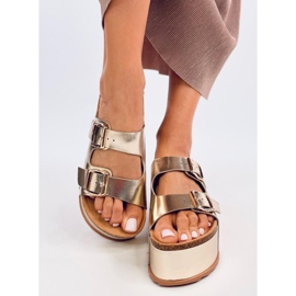 Galzai Gold plattformskork flip-flops gyllene 1