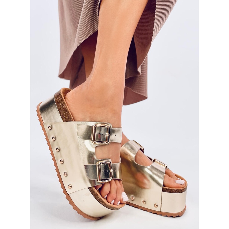 Galzai Gold plattformskork flip-flops gyllene 2