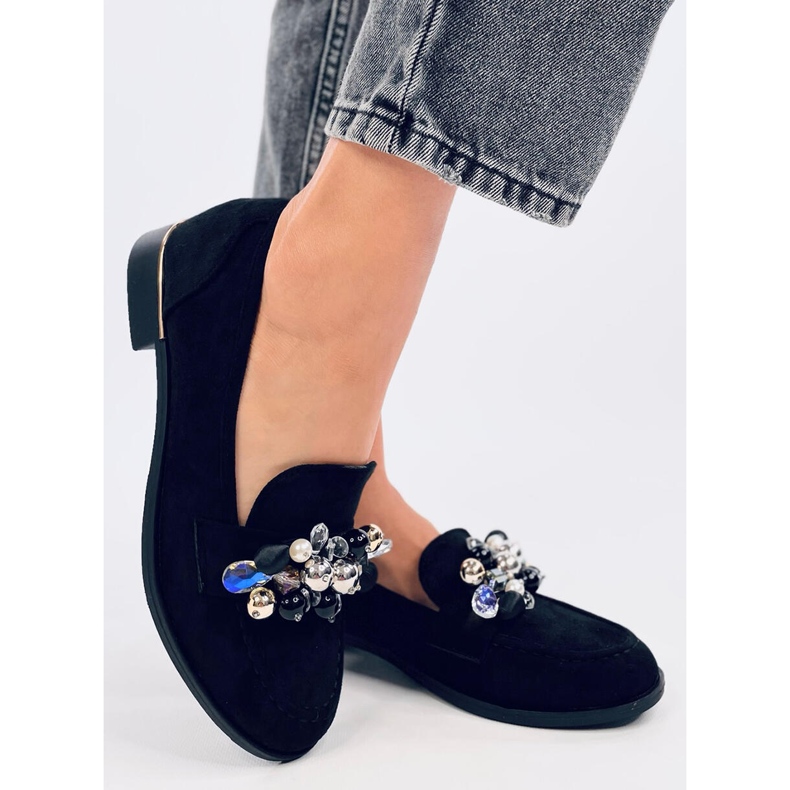 Anselme Svarta loafers med stenar 2