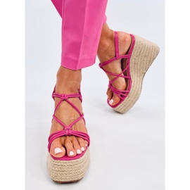 Pascai Fuchsia espadrillesandaler med kil rosa 1