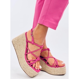 Pascai Fuchsia espadrillesandaler med kil rosa 2