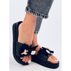 Brandis nallebjörnsflip flops i svart guld 2