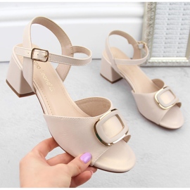 Kvinnors eleganta beige högklackade sandaler Sergio Leone SK891 1