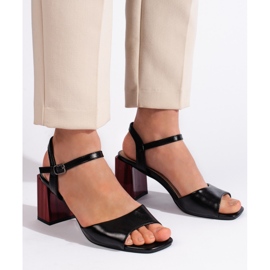 Goodin Eleganta svarta högklackade damsandaler 1